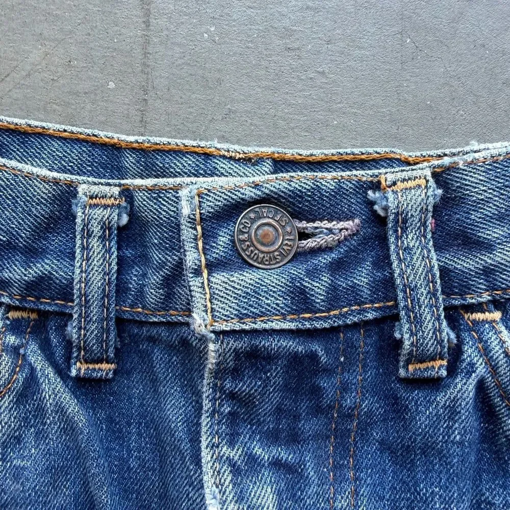 Vintage 70s Levi’s Big E Size 28 Custom Jean Skirt Denim USA Orange Tab